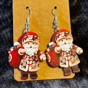 Festive Santa Earrings for Kids